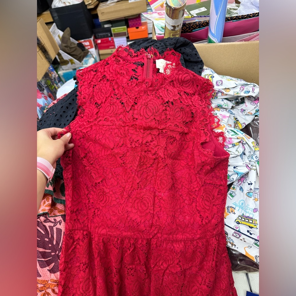 NWOT Kate Spade Poppy Red Lace Midi Dress Size 12 - Picture 6 of 6